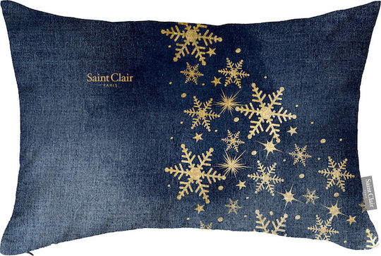 Saint Clair Christmas Decorative Pillow 4024 Rectangular Blue 45x45cm