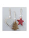 Hanging Heart Ornament Wooden 7cm Set 3pcs (Μiscellaneous Designs)