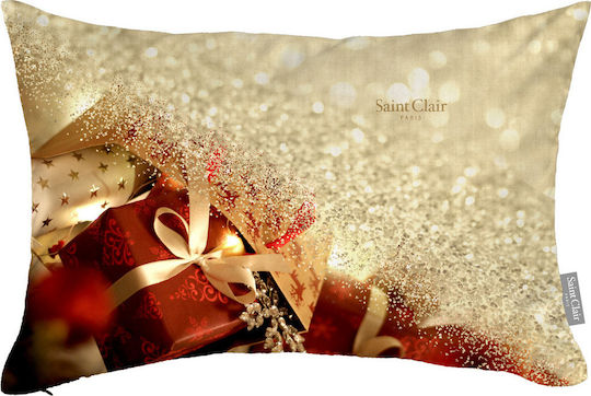 Saint Clair Christmas Decorative Pillow 4025 Rectangular Gold 45x45cm