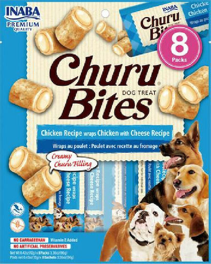 Inaba Churu Dog Rolls Dog Treat Grain Free with Chicken and Cheese 96gr 8pcs 039941