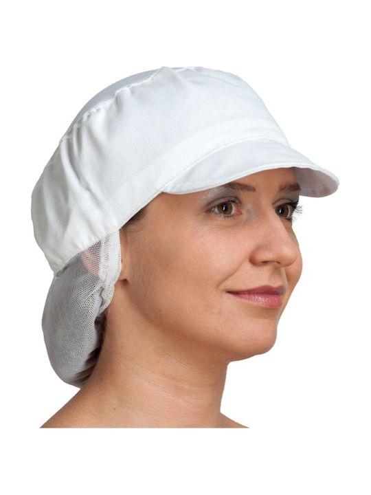 Theia Hat Work White PAL-280300 with Hair Grid