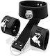 IntoYou Black Shadow Collar with Handcuffs Neck & Limb Restraint Set Vegan Leather in Black Color
