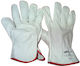 Industrial Starter Gloves for Work Driver White Leather Guide