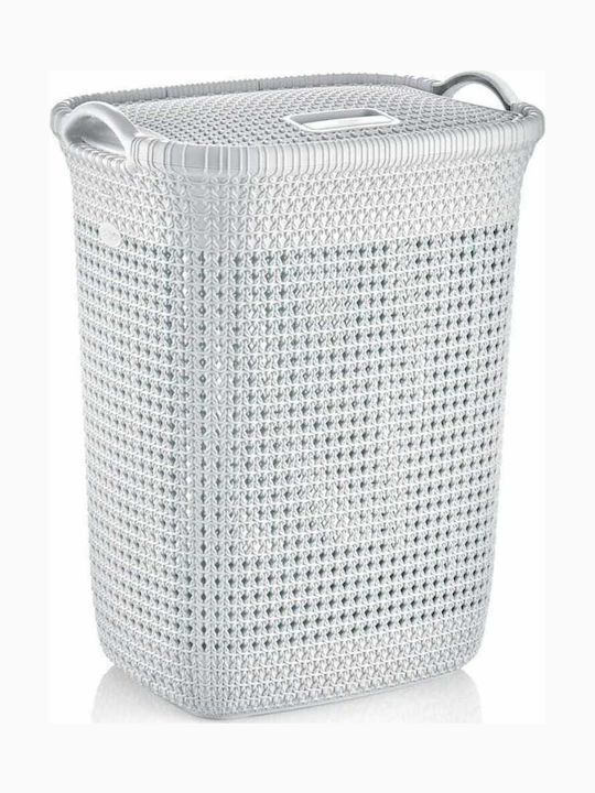 Viosarp R-8065 Laundry Basket Plastic with Cap 35x45x58cm White