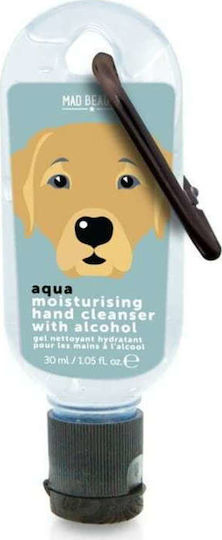 Mad Beauty Clip & Clean Moisturising Hand Sanitizer Labrador Antiseptic Hand Gel 30ml Aqua