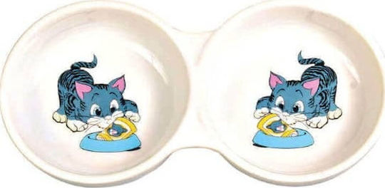 Trixie Kitty Ceramică Bol Mâncare & Apă pentru Câine & Pisică 2x 150ml 11cm în Culoare Alb