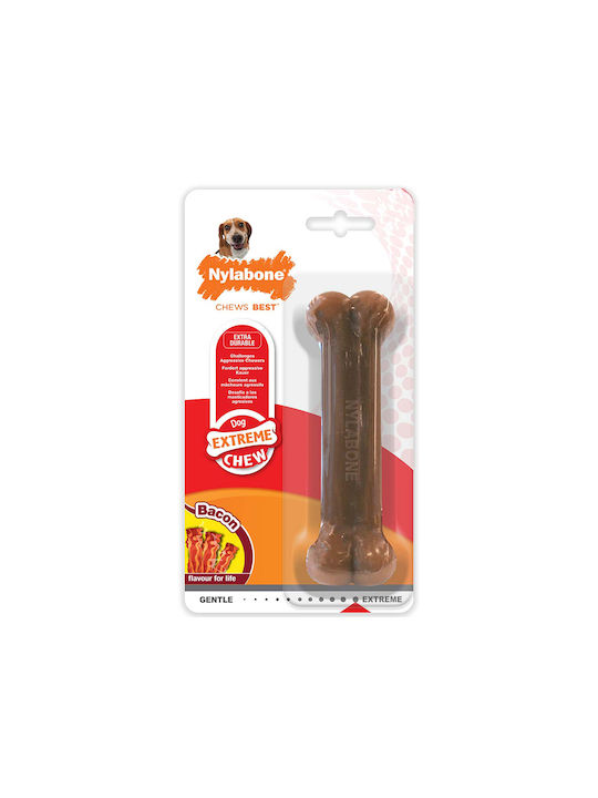 Nylabone Power Παιχνίδι Κόκκαλο Σκύλου Μασητικό με Γεύση Μπέικον Medium Καφέ 1τμχ