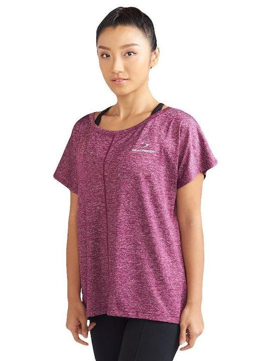 Beachbody Damen Sportlich T-shirt Burgundisch