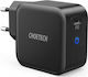 Choetech GaN Wireless Charger with USB-C Port 60W Power Delivery Black