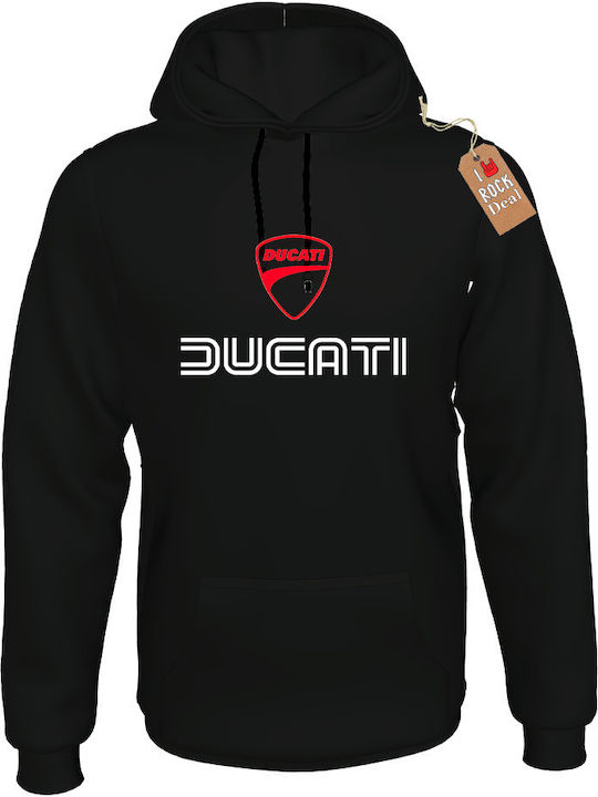 DUCATI Black Sweatshirt with Hood