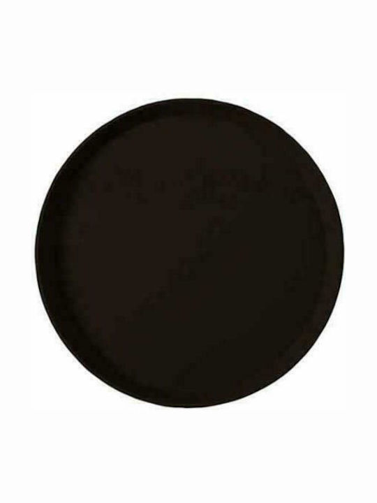 Homestyle Στρογγυλός Δίσκος Σερβιρίσματος Αντιολισθητικός από Πλαστικό σε Μαύρο Χρώμα 40.6x40.6cm
