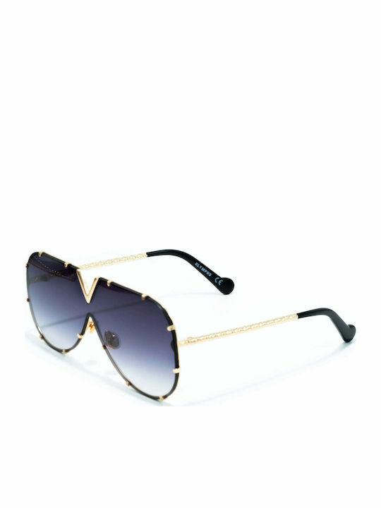 Olympus Sunglasses Virginia Women's Sunglasses with Gold / Black Metal Frame and Blue Gradient Lens 01-065