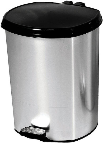 Sidirela Plastic Bathroom Basket 12lt Black Silver