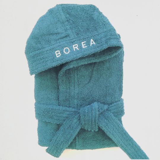 Borea Kids Hooded Bathrobe Teenager Petrol 000501105024 Borea Kids Hooded Bathrobe Teenager Petrol 000501105024