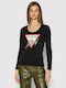 Guess Women's Blouse Long Sleeve Black