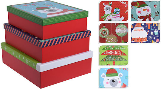 Weihnachtliche Figur Box 3Stück (Μverschiedene Designs/Farben)