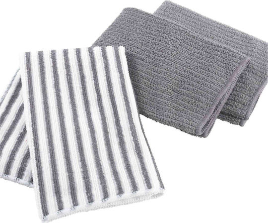 Kipper Cuistot Πετσέτα Κουζίνας σε Γκρι Χρώμα 40x40cm 3τμχ