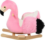 HomCom Plush Rocking Flamingo Fabric Rocking Toy with Max Load Capacity 25kg Pink