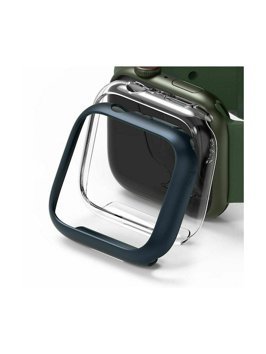 Ringke Slim 2-Pack Plastikhülle Clear & Metallic Blue für Apple Watch 45mm