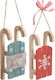 Set Ornamente De Crăciun Pentru Brad Sănii Din Lemn 13cm 6 Bucăți (Culori Diverse)