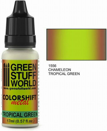 Green Stuff World Colorshift Metal Vopsea Pentru Modelare Chameleon Tropical Green 17ml