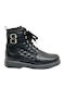 Leather Kids Boots with Zipper Black