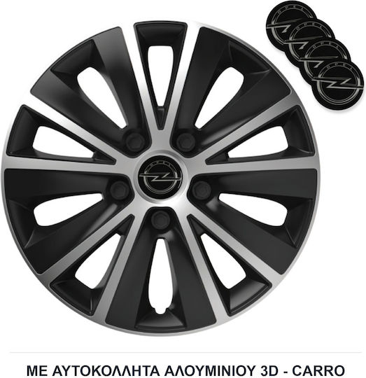Versaco Set Capace De Roți Auto Rapide Compatibilitate Opel 4 Bucăți 14 Argintii/Negre