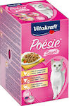 Vitakraft Poesie Sauce Nasses Katzenfutter für Katze in Beutel mit Geflügel 6x85gr 340500