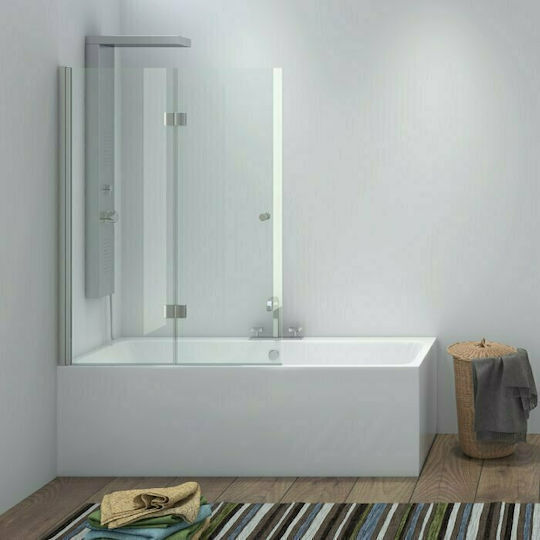 Karag S 7 Vasca Разделител на верандата Вана с Шарнир Врата 90x140см Прозрачно стъкло Cromo Karag S 7 Vasca Разделител на верандата Вана с Шарнир Врата 90x140см Прозрачно стъкло Cromo