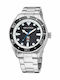 Nautica Ανδρικό Ρολόι 44mm Μπαταρίας με Ασημί Μεταλλικό Μπρασελέ