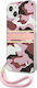 Guess Camo Strap Silicone Back Cover Pink (iPho...