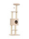 Pawhut Cat Scratching Post Cat Trees Beige 45x40x148cm. D30-271BG