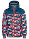 Ateni Kinder Sport Jacke Kurz mit Kapuze Türkis