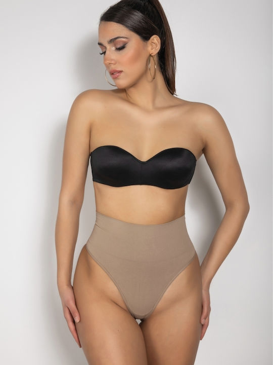 Zeta Curves Trisha Slip Σύσφιξης Χωρίς Ραφές Μπεζ