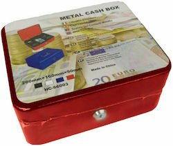 Cash Box with Lock Red HC-66003