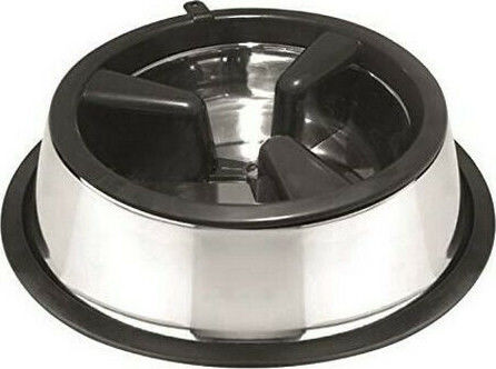 Croci Steel 2 in 1 Kunststoff Schalen Futter Langsame Fütterung für Hund 27cm in Weiß Farbe