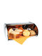 Muhler Brotkasten mit Deckel Inox Silber 44x27x18cm
