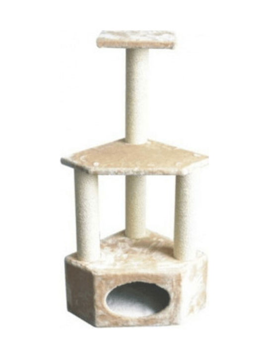 Pawise Romeo Котешко драскало Дървета за котки Бежов Подов 3 нива 40x40x108см.