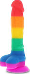 ToyJoy Pride Rainbow Lover Dildo realist cu testicule și ventuză 21cm