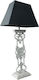 MSA Pălărie Metal Vintage Lampă de masă cu Abajur Gri și Bază Alb