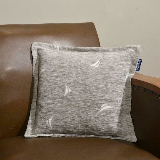 Nautica Throw Pillow Cover Logo Gray 43x43cm