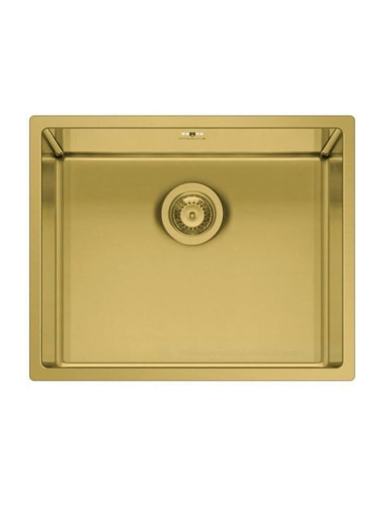 Pyramis Astris Colora Flush Mounted Kitchen Inox Sink L50xW40cm Gold