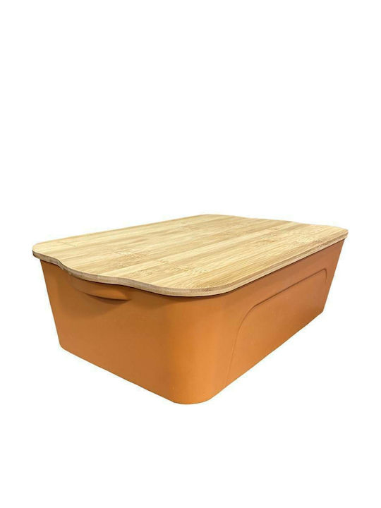 Sidirela Plastic Storage Box with Lid Orange 41x28x14cm 1pcs