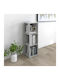 Corner Bookcase Grey Concrete 33x33x100cm