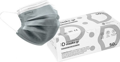 masks.gr Disposable Surgical Mask Type II Gray 50pcs