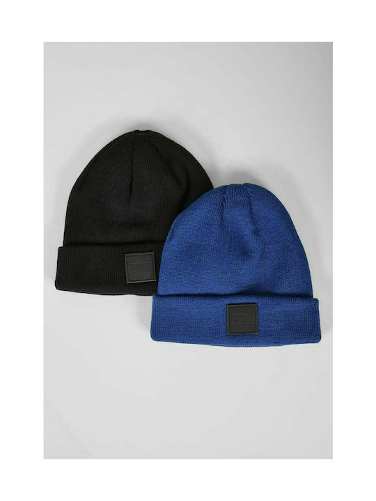 Urban Classics Kids Beanies Set Knitted Black/Royal Blue 2pcs