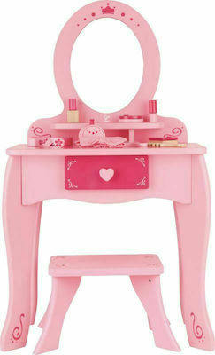 Hape Dresser Table and Stool Girl's Vanity Παιδική Τουαλέτα Ομορφιάς Ροζ