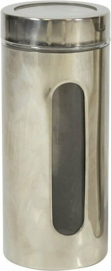 Sidirela Vase General Use with Lid made of Stainless Steel Silver 18cm
