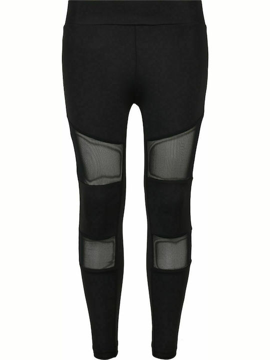 Urban Classics Leggings pentru Copii Lung Negru Mesh