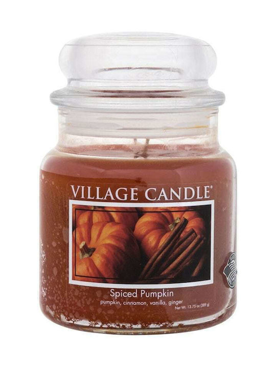 Village Candle Αρωματικό Κερί σε Βάζο με Άρωμα Spiced Pumpkin Καφέ 389gr